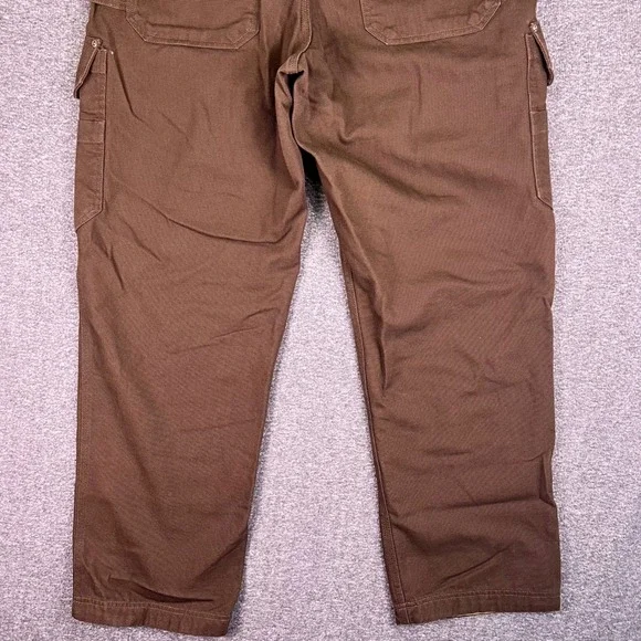 Duluth Trading Cargo Work Pants Men 36x32 Brown Fire Hose Canvas Utility Relaxed - Picture 12 of 13